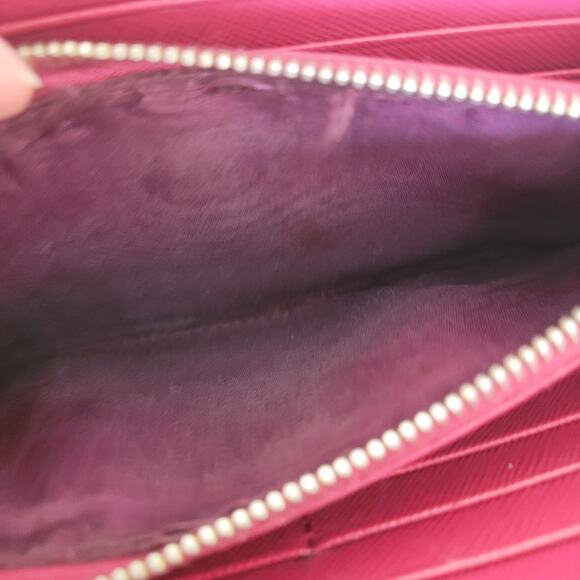 PRADA Authentic Pink Saffiano Leather Logo Wallet Zip Around Large Accordion - Picture 7 of 15